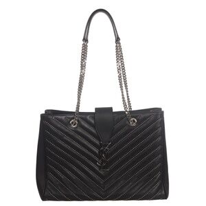 ♥️Saint Laurent Medium Envelope Shopping Monogramme Black Leather Shoulder Bag♥️